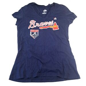 Majestic Atlanta Braves T-Shirt Women's L Grapefruit League 2018 MLB‎ Baseball